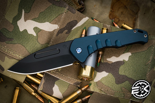 Medford Praetorian Swift FL Flipper Knife Blue Aluminum/PVD Titanium 3.4" Drop Point PVD