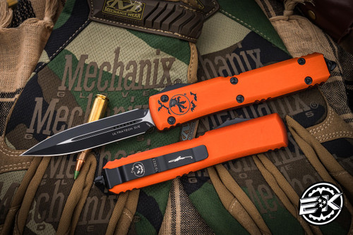 Microtech Ultratech OTF Automatic Knife Halloween Orange 3.4" Dagger Black 122-1HWS