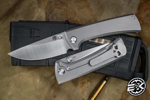 Chaves Knives RCK9 Titanium Stonewash Frame Lock Folding Knife 3.25" Satin M390 