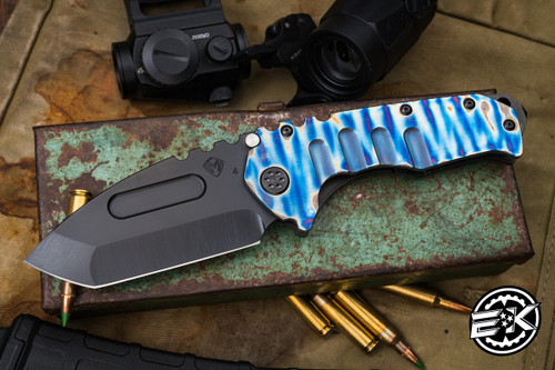 Medford Praetorian T Folding Knife Flamed "Tsunami" Titanium 3.75" Tanto PVD