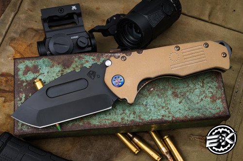 Medford Praetorian Scout M/P Folding Knife Coyote Tan G10 3.75" Tanto Black PVD