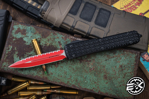 Microtech Ultratech "Sith Lord" OTF Knife 3.4" Dagger Red Serrated  122-3SL (Preowned)