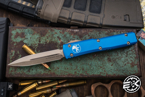 Microtech Ultratech OTF Knife Blue 3.4" Dagger Bronze 122-13BL (Preowned)
