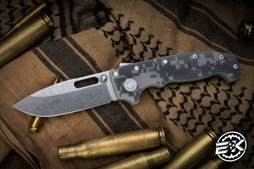 Demko Knives AD-20 Camo G10 Folding Knife 3.6" Elmax Stonewash