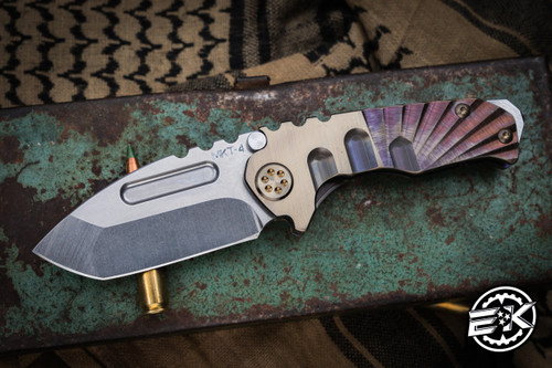 Medford Micro Praetorian "T" Folding Knife "Rising Sun" Bronze Violet Titanium 2.9" Tanto Stonewash