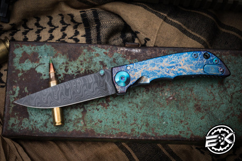 Spartan Blades Custom SHF Harsey Folding Knife "Storm Watch" Titanium 3.25" Damascus 