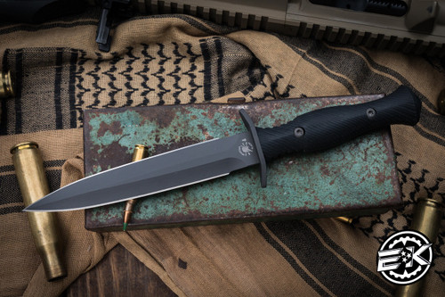 Spartan Blades Harsey Dagger Fixed Blade Knife Black Micarta 6" MagnaCut DLC Black, Kydex Sheath