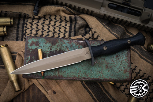Spartan Blades Harsey Dagger Fixed Blade Knife Black Micarta 6" MagnaCut FDE, Kydex Sheath