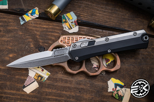 Microtech Glykon OTF Knife Aluminum/Titanium 3.75" Bayonet Stonewash 184-10 (Preowned)