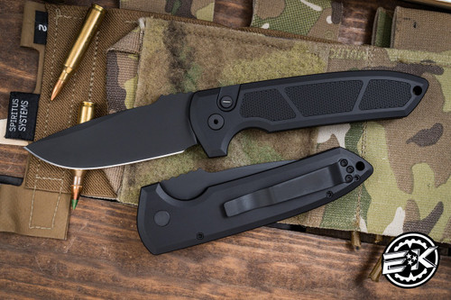 ProTech Rockeye Operator Automatic Knife Textured Black w/ Tritium Button 3.375" S35VN DLC LG307-Operator