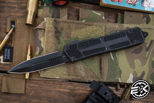 Microtech Scarab II Shadow Stingray Inlays OTF Automatic 4" Dagger Black DLC 280-1DLCTSH (Preowned)