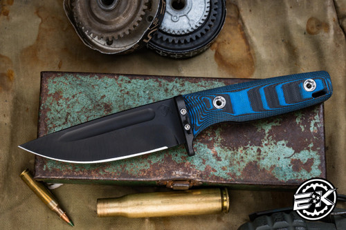 Medford The Deep Fixed Blade Knife Black/Blue G10 4.5" Drop Point PVD