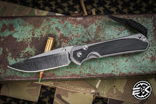 Chris Reeve Knives Small Sebenza 31 Folding Knife Glass Blasted Titanium/Black Micarta Inlay 3" Polished Drop Point  S31-1238