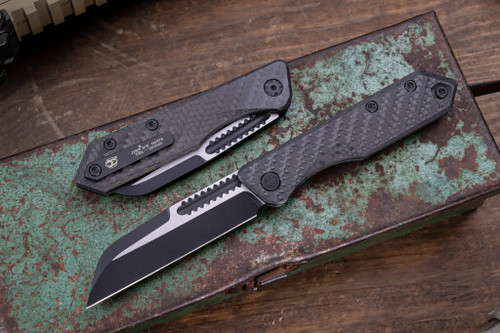 Heretic Knives "Jinn" Carbon Fiber Slip Joint Knife 3" Two Tone Black H013-10A-CF