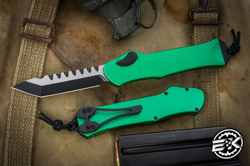  Heretic Knives Hydra V3 Toxic Green Aluminum OTF Knife 3.6" Tanto Two-Tone Black H006-10A-TXGRN 