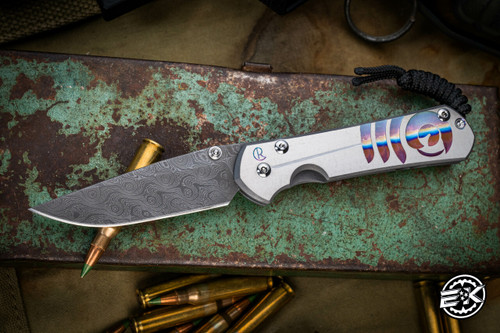 Chris Reeve Knives Small Sebenza 31 Unique Graphic Folding Knife 3" Raindrop Damascus S31-1406 EK710 