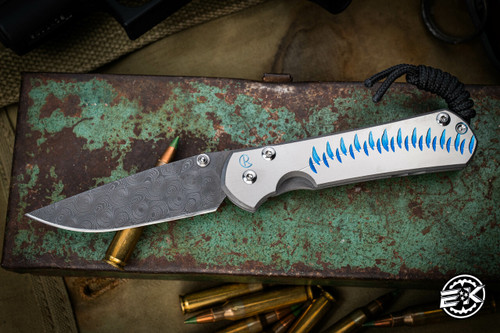 Chris Reeve Knives Small Sebenza 31 Unique Graphic Folding Knife 3" Raindrop Damascus S31-1406
