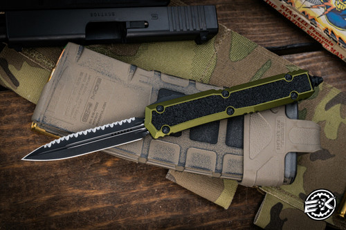  Microtech Makora OTF Automatic Knife OD Green 3.25" Dagger Black Serrated -Nickel Boron Internals 206-3ODS