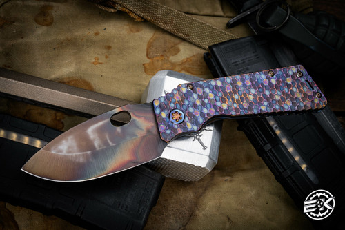 Medford TFF-1 Tactical Fighting Folder Knife "Trout Scales" Sculpted Titanium 4.0" Vulcan 