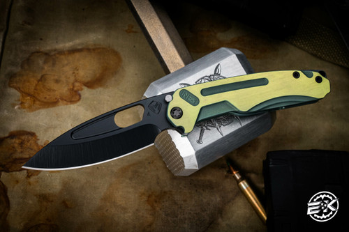 Medford Infraction Folding Knife Green Titanium 3.6" DLC Drop Point