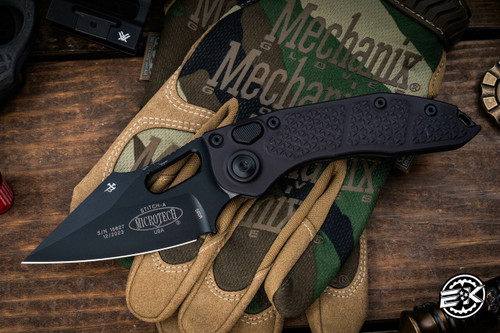 Microtech/Borka Blades Stitch Automatic Folding Knife 3.75" Black 169-1T (Preowned)