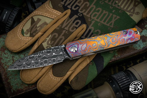 Enrique Pena Custom "Deville" Mokuti Front Flipper 2.75" Damascus 