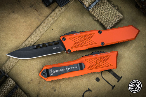 Guardian Tactical GTX-025 Burnt Orange OTF Knife 2.5" S/E Black Drop Point 