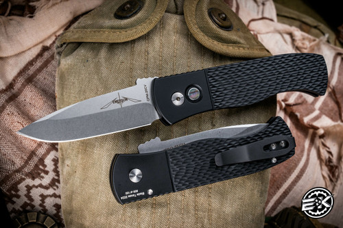 ProTech Emerson CQC7 Automatic Folding Knife Jigged Black 3.25" Stonewash -Blade Texas Show Special