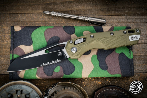 Microtech Standard Issue "MSI" Ram-LOK Manual Folding Knife OD Green 3.85" Black Serrated 210T-2PMOD