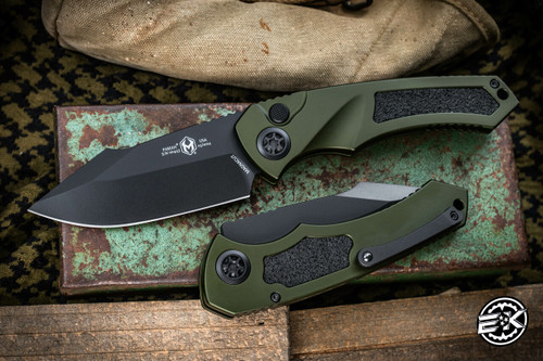 Heretic Knives "Pariah" Green Aluminum Automatic Folding 4" Black MagnaCut H048-4A-GR