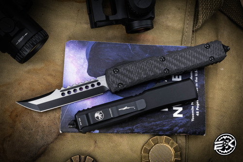 Microtech Ultratech Hellhound OTF Automatic Knife Carbon Fiber 3.4" Black  119-1CFS