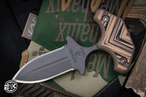 RMJ Tactical BUB Push Dagger Fixed Blade Hyena Brown G10 2.5" Nitro-V Tungsten