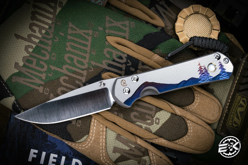 Chris Reeve Knives Small Sebenza 31 Unique Graphic MOP Inlay Folding Knife 3" Satin Drop Point S31-1408 EK-1119