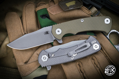 Hinderer Knives Project X Flipper Knife OD Green G10 3.65" Working Finish