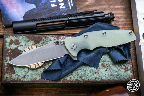  Hinderer Knives EKlipse 3.5" Flipper Translucent G10 Battle Bronze Spearpoint Working Finish