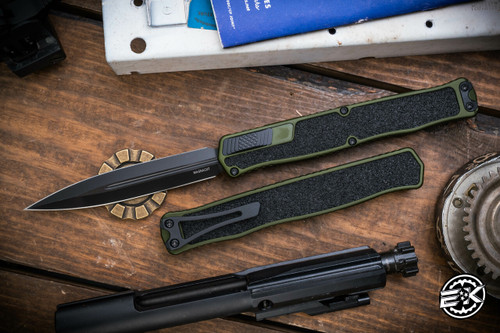Heretic Knives Cleric 2 OTF Automatic Knife OD Green 4.25" MagnaCut Dagger DLC H020-6A-GRN