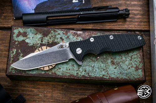 Hinderer Knives EKlipse 3.5" Flipper Black G10 Spearpoint Stonewash Bronze 