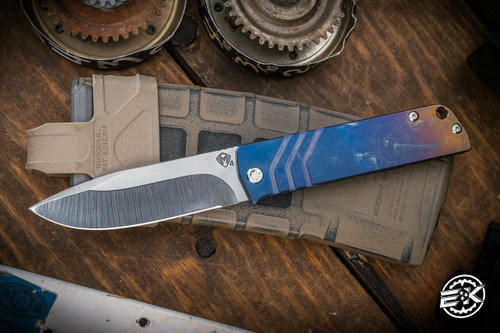 Medford Antik Front Flipper Folding Knife Blue-Violet-Bronze Fade Titanium 3.75" Drop Point  