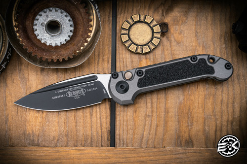 Microtech LUDT Gen III Automatic Folding Knife Natural Clear Gray 3.4" Drop Point Black 1135-1NC 