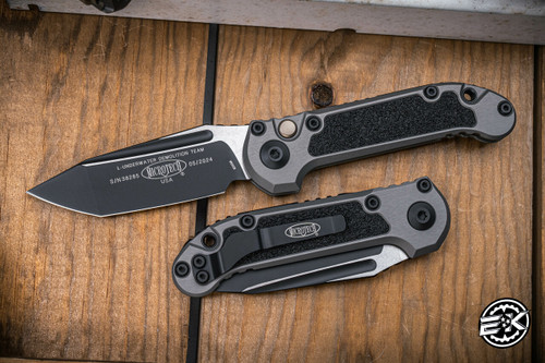 Microtech LUDT Gen III Automatic Folding Knife Aluminum Natural Clear Gray 3.5" Tanto Black 1136-1NC