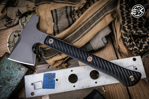 RMJ Tactical Jenny Wren Hammer Poll Tomahawk Black G10/80CRV2 Tungsten 11.75" Overall 