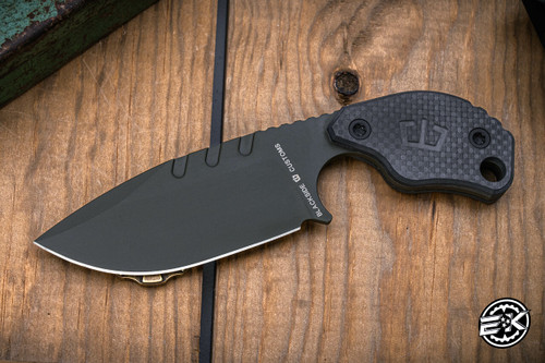 Blackside Customs/Strider Knives SLCC Fixed Blade Knife Carbon Fiber 3.75" OD Green MagnaCut