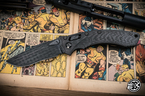 Microtech Amphibian Ram-LOK Folding Knife Carbon Fiber 4" Razor Wire DLC Damascus  137RL-16MS4