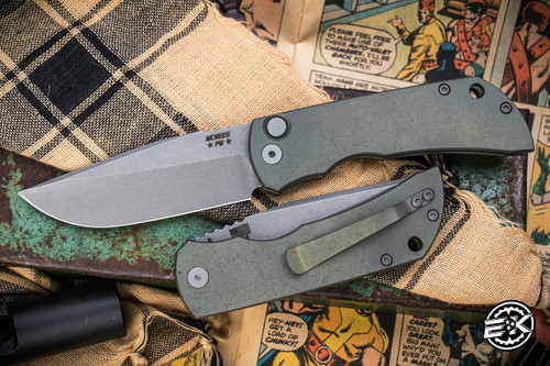 Mcnees Knives Mac 2 AutoMac Gen 2 Atomic Green/Bronze Titanium 3.25" MagnaCut Stonewash