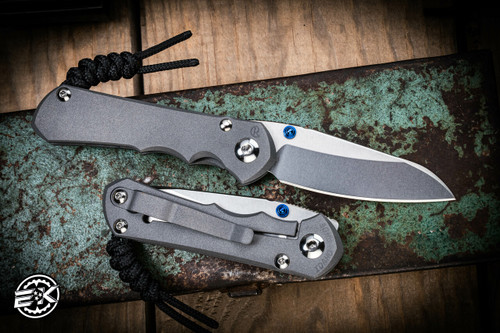 Chris Reeve Knives Small Inkosi Left-Hand Folding Knife Sandblasted Titanium 2.75" MagnaCut Insingo  SIN-1023