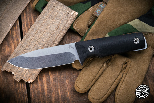 Medford The San Pro Series Bushcrafter Fixed Blade Knife Black G10 4.0" 3V Tumbled