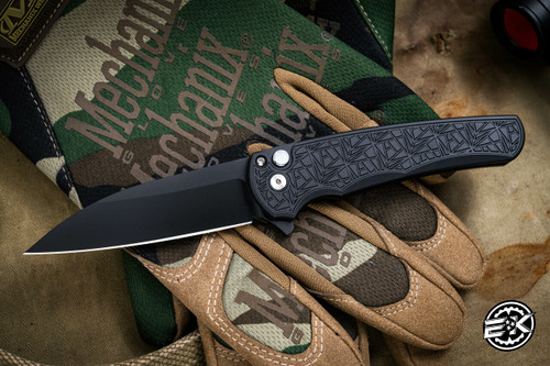 ProTech Malibu Titanium Flipper Knife Textured Black 3.25" DLC MagnaCut Wharncliffe