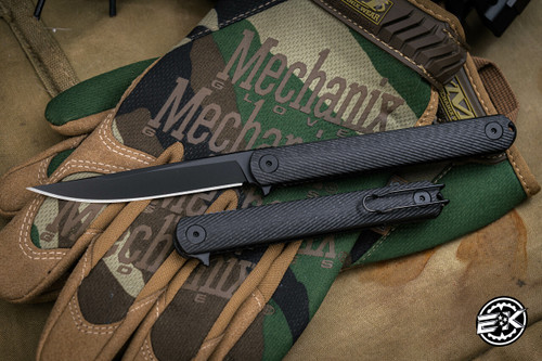 Spartan Blades Nemec Folding Knife Sculpted Carbon Fiber 3.5" Black PVD