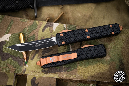 PREOWNED-Microtech Ultratech Tri-Grip OTF Copper Cerakote Accents 3.4" Black Tanto 123T-1CPEKS