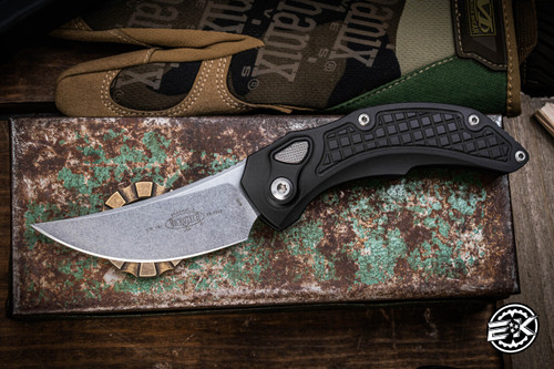 PREOWNED-Microtech/Bastinelli "Brachial" Automatic Folding Knife 3.5" Persian Stonewash 268A-10